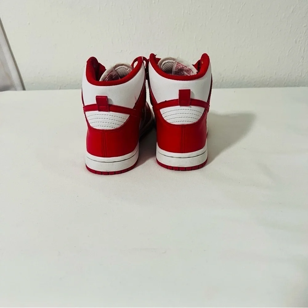 Nike Dunk High (PS) White/University Red Size 13.5 DD2314-106 School Casual EUC